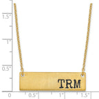 SS/Gold-plated Brushed Enameled Initial Monogram Bar Necklace