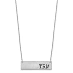 SS/Rhodium-plated Brushed Enameled Initial Monogram Bar Necklace