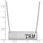SS/Rhodium-plated Brushed Enameled Initial Monogram Bar Necklace