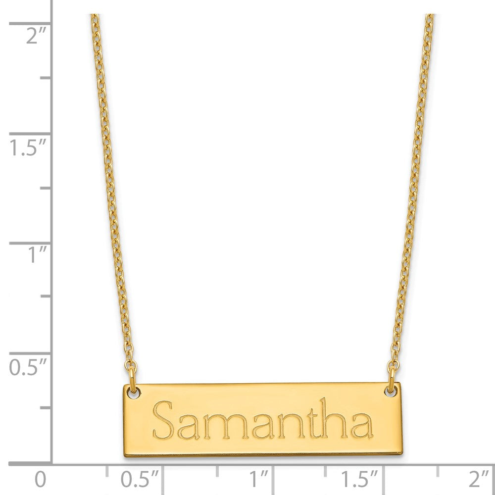 Sterling Silver/Gold-plated Small Name Bar Necklace