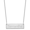 10k White Gold Small Name Bar Necklace