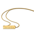 14k Yellow Gold Small Name Bar Necklace
