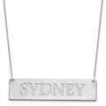 14k White Gold Large Name Bar Necklace