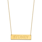 14k Yellow Gold Large Name Bar Necklace