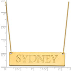 14k Yellow Gold Large Name Bar Necklace