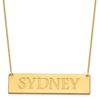 14k Yellow Gold Large Name Bar Necklace