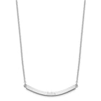 Sterling Silver/Rose-plated Curved Bar Necklace