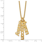 Sterling Silver/Gold-plated Brushed 3 Name Charm Necklace