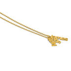 14k Yellow Gold Brushed 3 Name  Charm Necklace