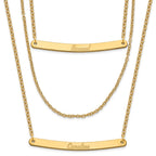 Sterling Silver/Gold-plated Brushed  3 Chain 2 Bar Necklace