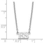 Sterling Silver/Rhodium-plated Small Initials Necklace