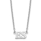 Sterling Silver/Rhodium-plated Small Initials Necklace