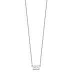 14k White Gold Small Initials Necklace
