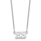 14k White Gold Small Initials Necklace