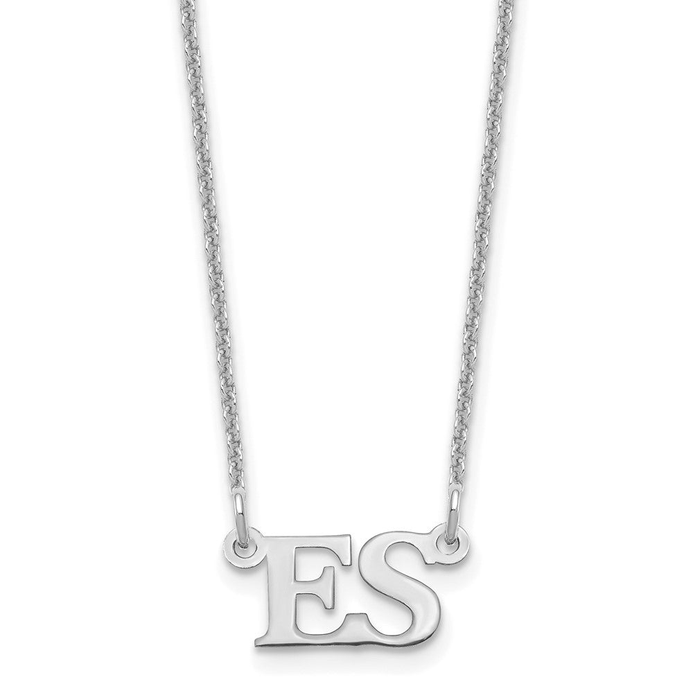 14k White Gold Small Initials Necklace