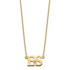 SS/Gold-plated 2 Initials w/ 14k Bezel Birthstone Necklace
