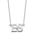 10k WG 2 Initials w/ 14k/Rhod-pltd Bezel Birthstone Necklace