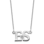 14k WG 2 Initials w/14k/rhodium-plated Bezel Birthstone Necklace