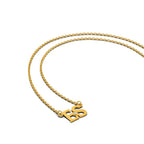 14k YG 2 Initials w/14k/rhodium-plated Bezel Birthstone Necklace