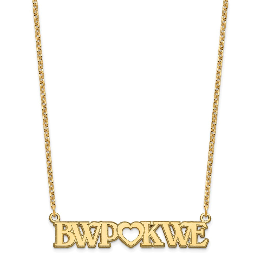 Sterling Silver/Gold-plated Couple's Monogram and Heart Necklace