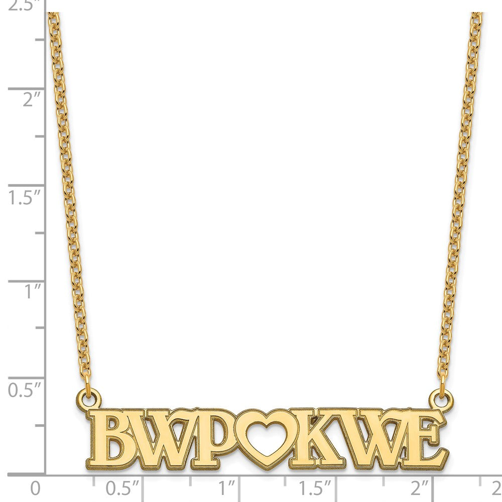 Sterling Silver/Gold-plated Couple's Monogram and Heart Necklace