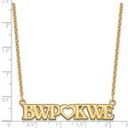 Sterling Silver/Gold-plated Couple's Monogram and Heart Necklace