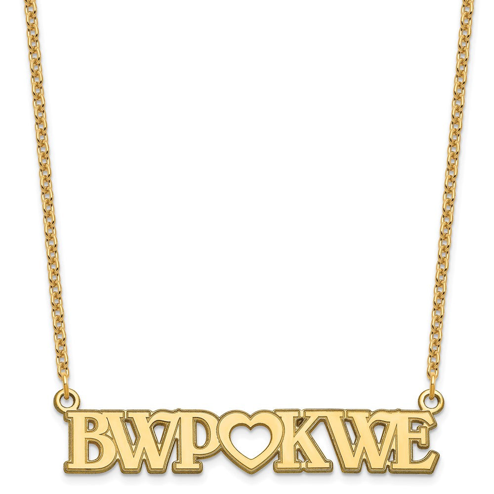 Sterling Silver/Gold-plated Couple's Monogram and Heart Necklace