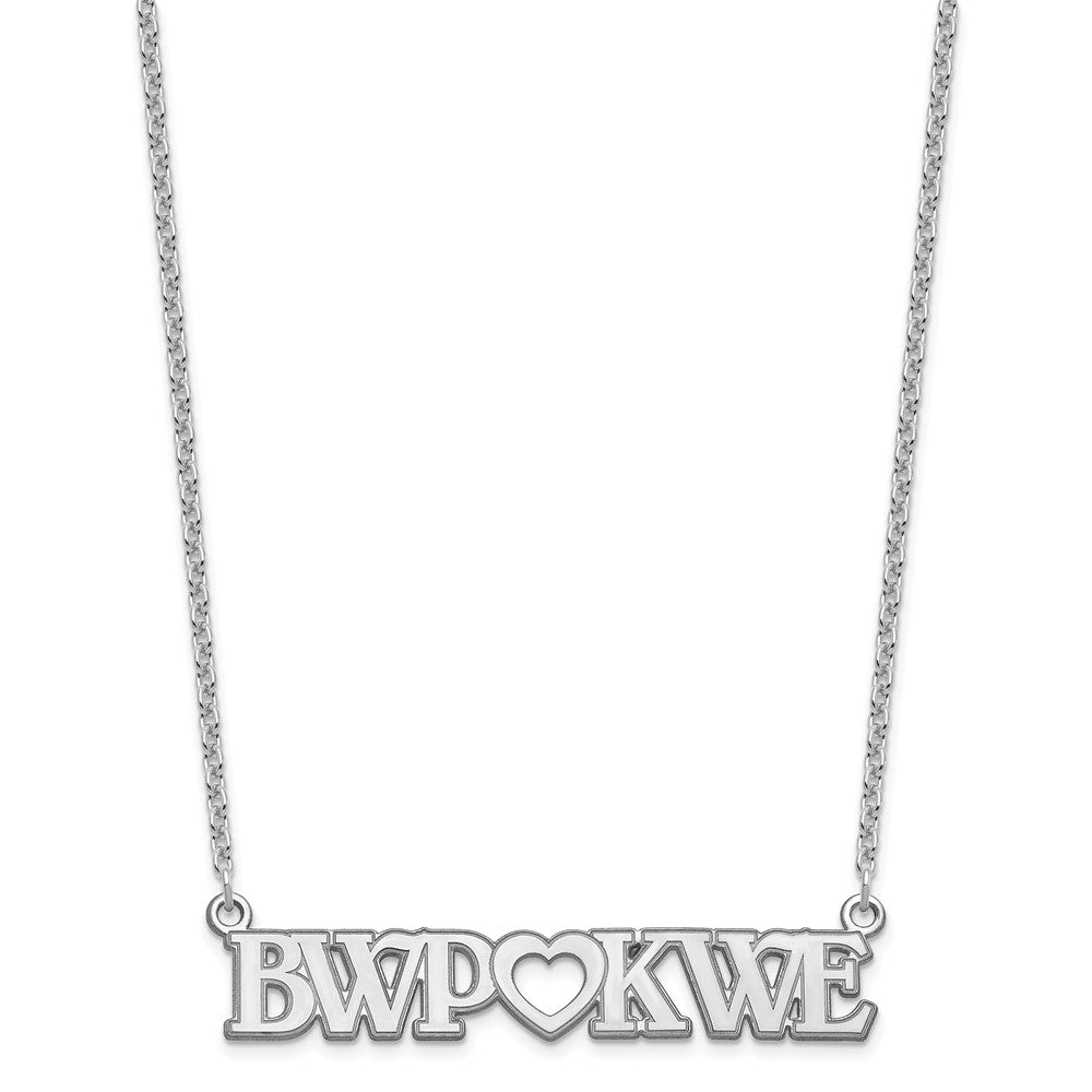 Sterling Silver/Rhodium-plated Couple's Monogram and Heart Necklace