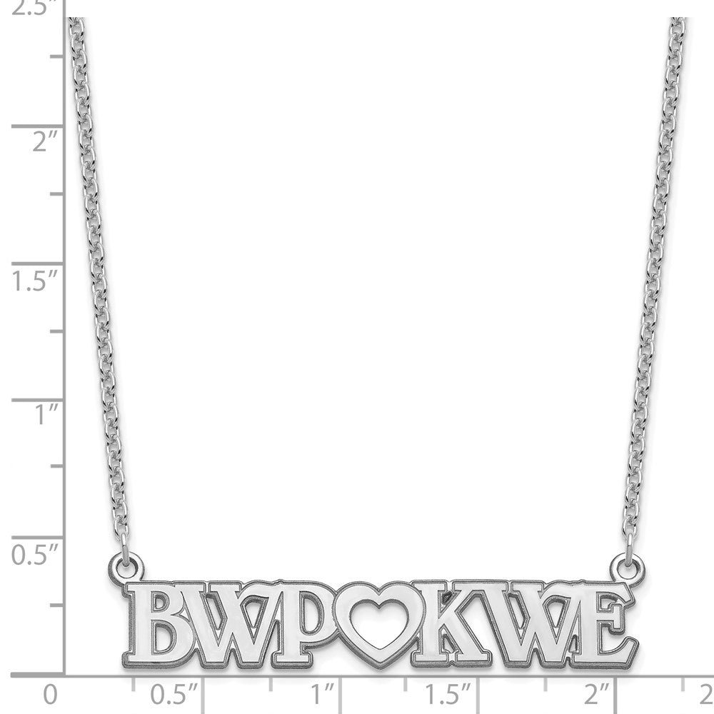 Sterling Silver/Rhodium-plated Couple's Monogram and Heart Necklace