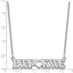 Sterling Silver/Rhodium-plated Couple's Monogram and Heart Necklace