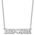 Sterling Silver/Rhodium-plated Couple's Monogram and Heart Necklace