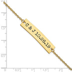 SS/Gold-plated Brushed Epoxy Initials and Date Bar Bracelet