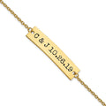 SS/Gold-plated Brushed Epoxy Initials and Date Bar Bracelet