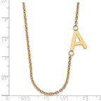 Sterling Silver/Gold-plated Small Offset Initial Necklace