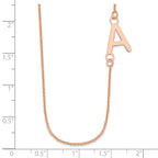 14k Rose Gold Small Offset Initial Necklace