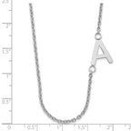 Sterling Silver/Rhodium-plated Small Offset Initial Necklace