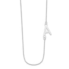 14k White Gold Small Offset Initial Necklace