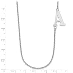 Sterling Silver/Rhodium-plated Large Offset Initial Necklace