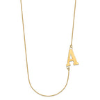 14k Yellow Gold Large Offset Initial Necklace