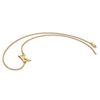 14k Yellow Gold Large Offset Initial Necklace
