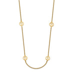 Sterling Silver/Gold-plated Brushed Initial Station Necklace