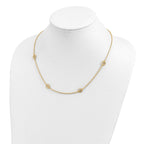 Sterling Silver/Gold-plated Brushed Initial Station Necklace