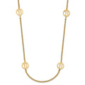 Sterling Silver/Gold-plated Brushed Initial Station Necklace