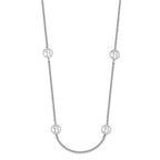 Sterling Silver/Rhodium-plated Brushed Initial Station Necklace