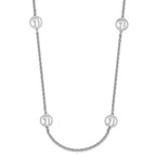 Sterling Silver/Rhodium-plated Brushed Initial Station Necklace