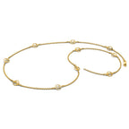 Sterling Silver/Gold-plated Brushed Initial Station Necklace