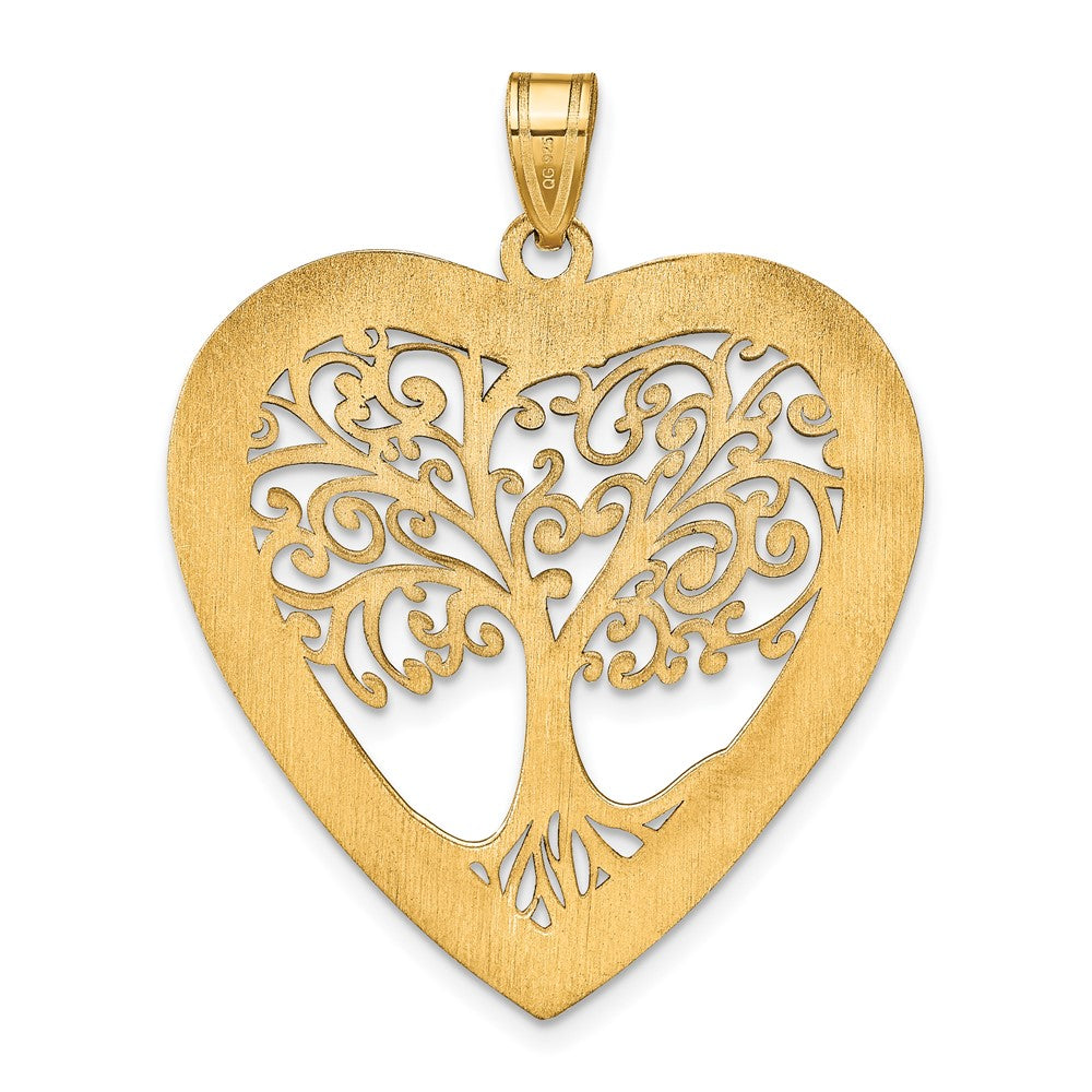 Sterling Silver/Gold-plated Heart Family Tree Pendant