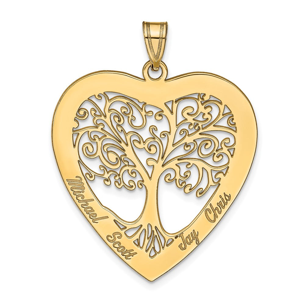 Sterling Silver/Gold-plated Heart Family Tree Pendant