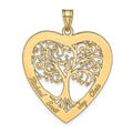 Sterling Silver/Gold-plated Heart Family Tree Pendant