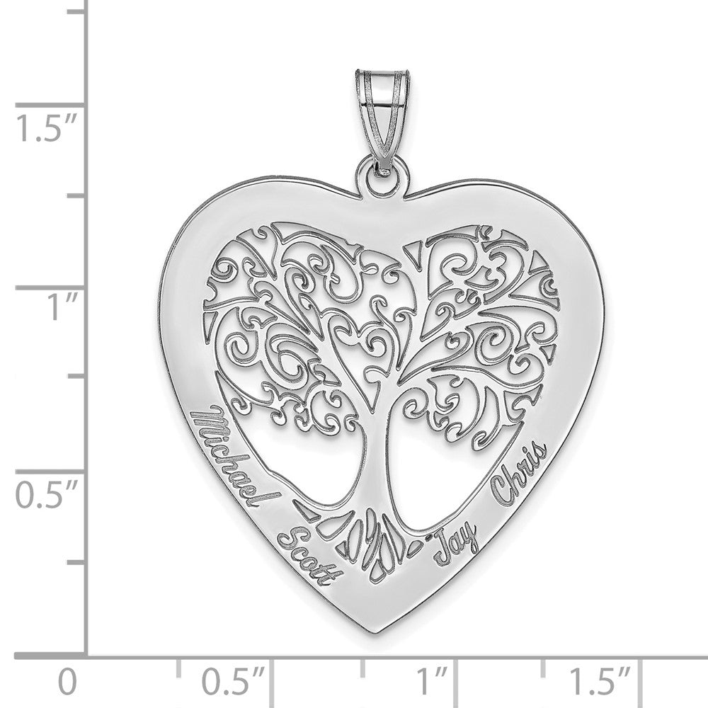 14KW Heart Family Tree Pendant